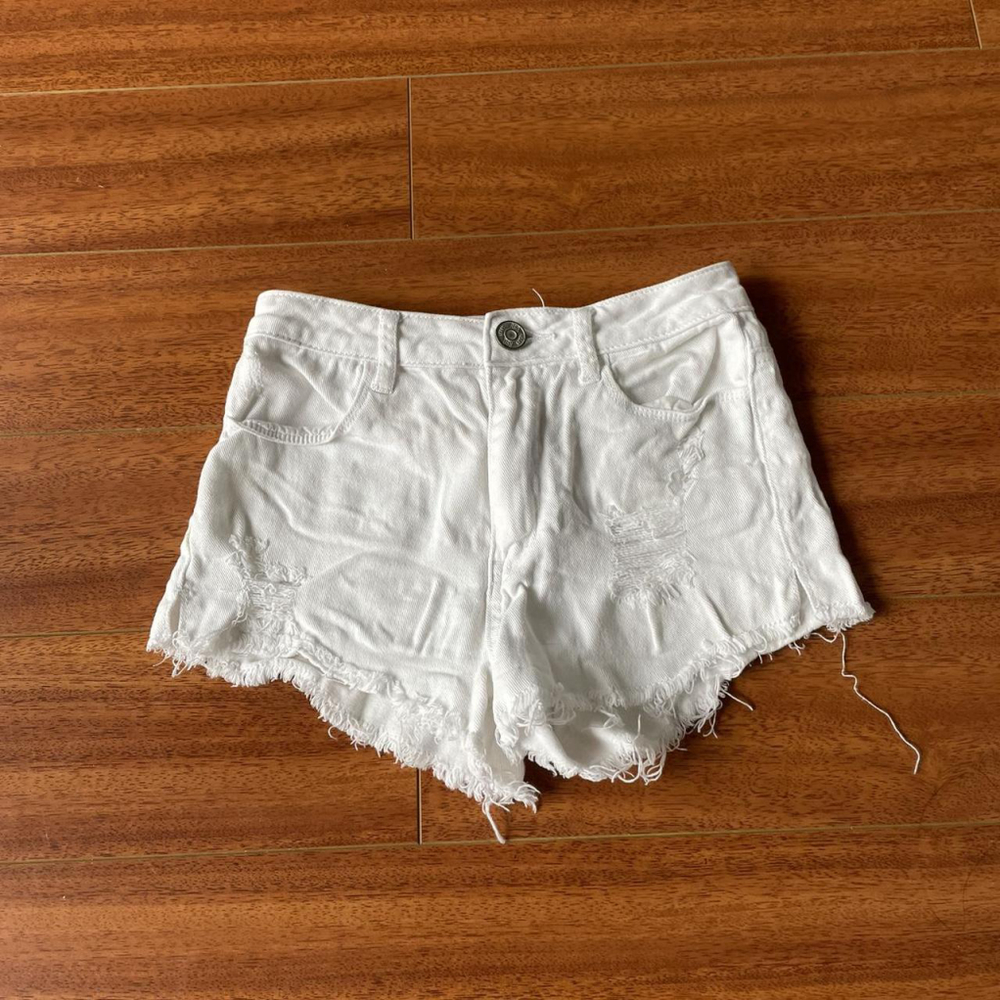 white denim shorts